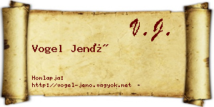 Vogel Jenő névjegykártya