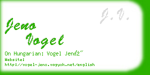 jeno vogel business card